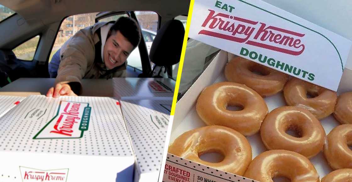 Krispy Kreme le regaló 500 cajas de donas a un estudiante que revendía sus rosquillas